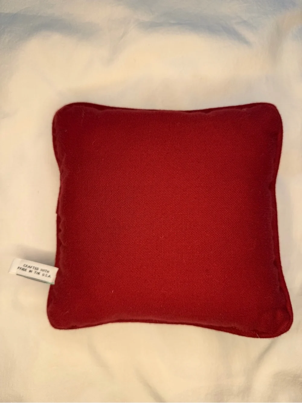Holiday Tapestry Pillow with Red Trim - Festive Window Scene